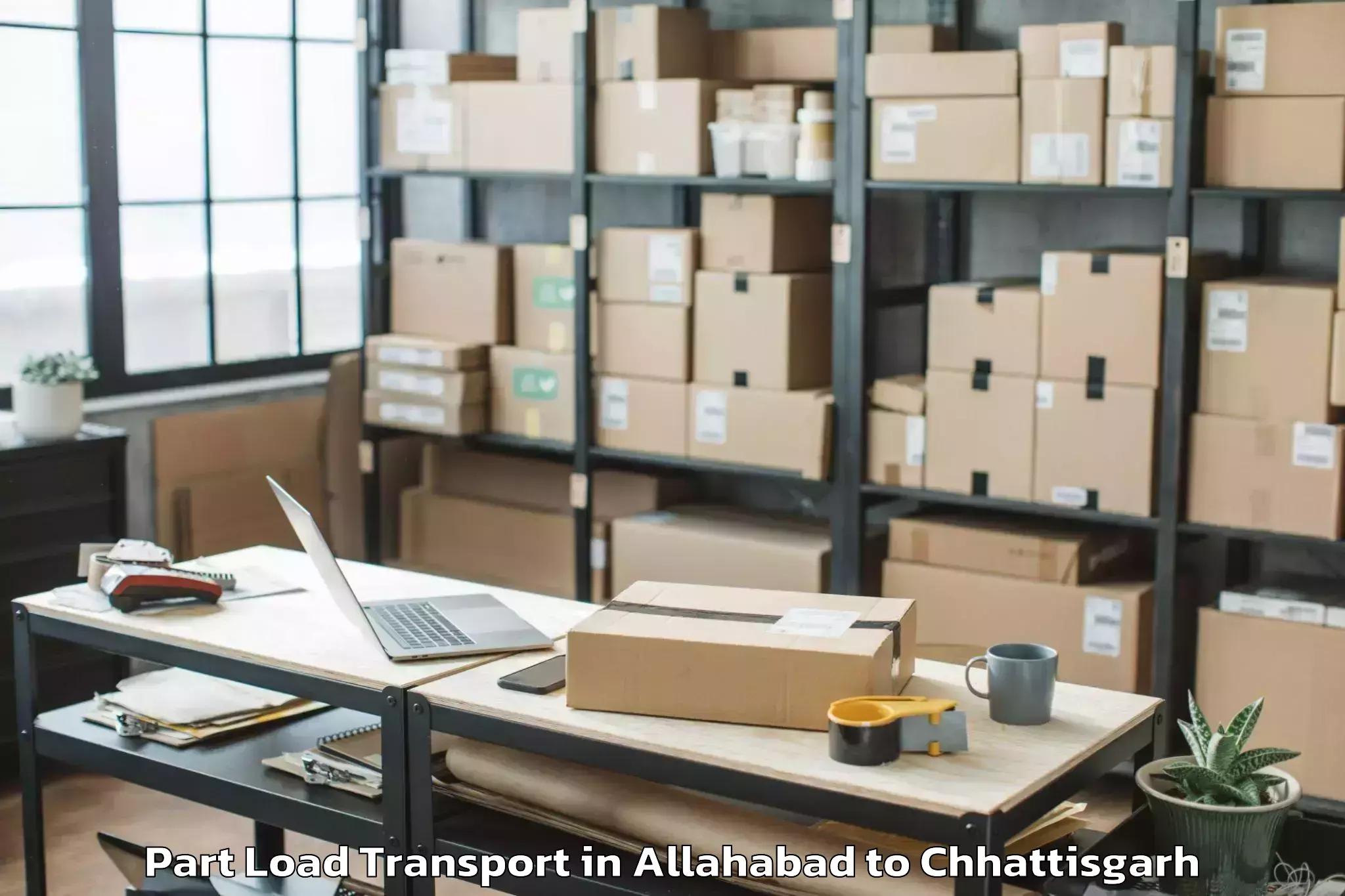 Book Allahabad to Raipur Airport Rpr Part Load Transport